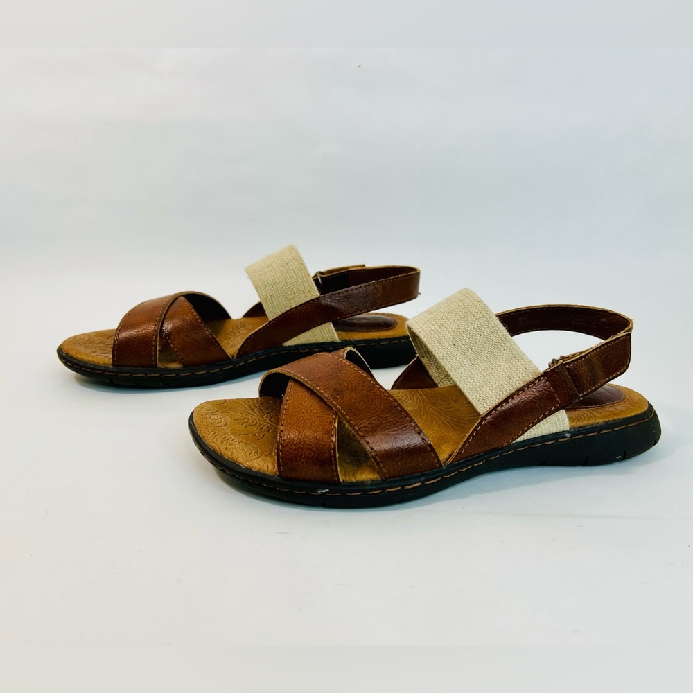 B.O.C. Brown Vegan Leather Strappy Sandals size 6 - Picture 2 of 12
